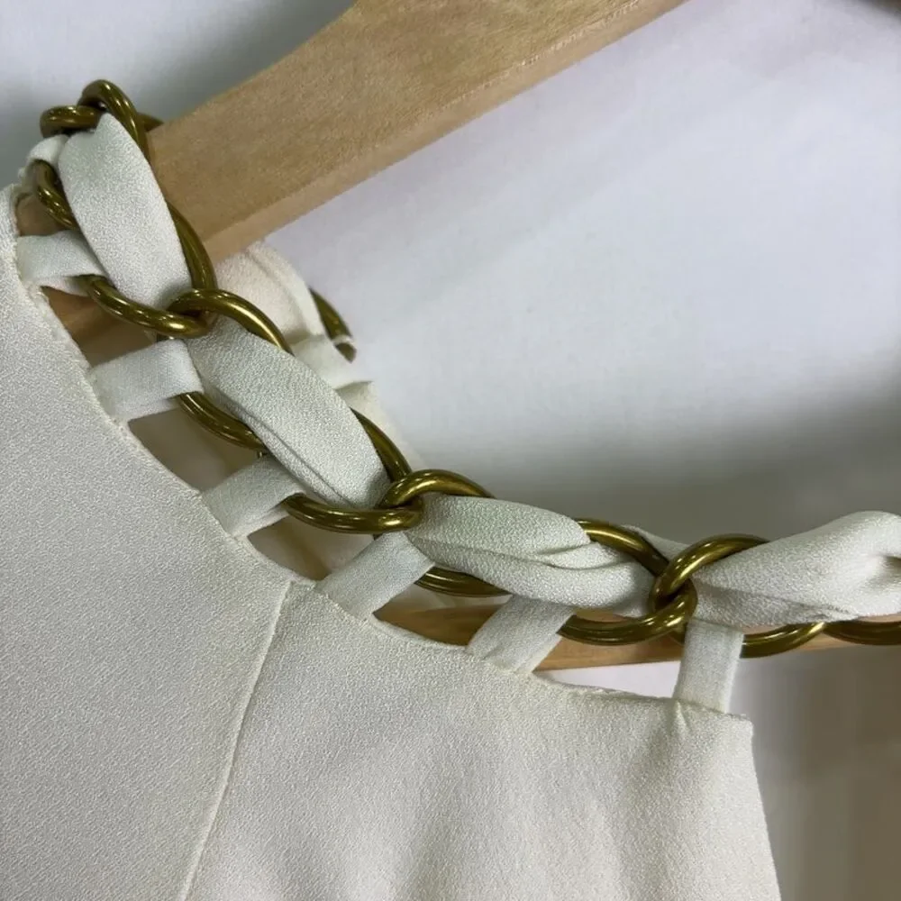 Zimmermann Cream Maxi Dress with Gold Chain Detail Brand New 0P - Picture 4 of 7